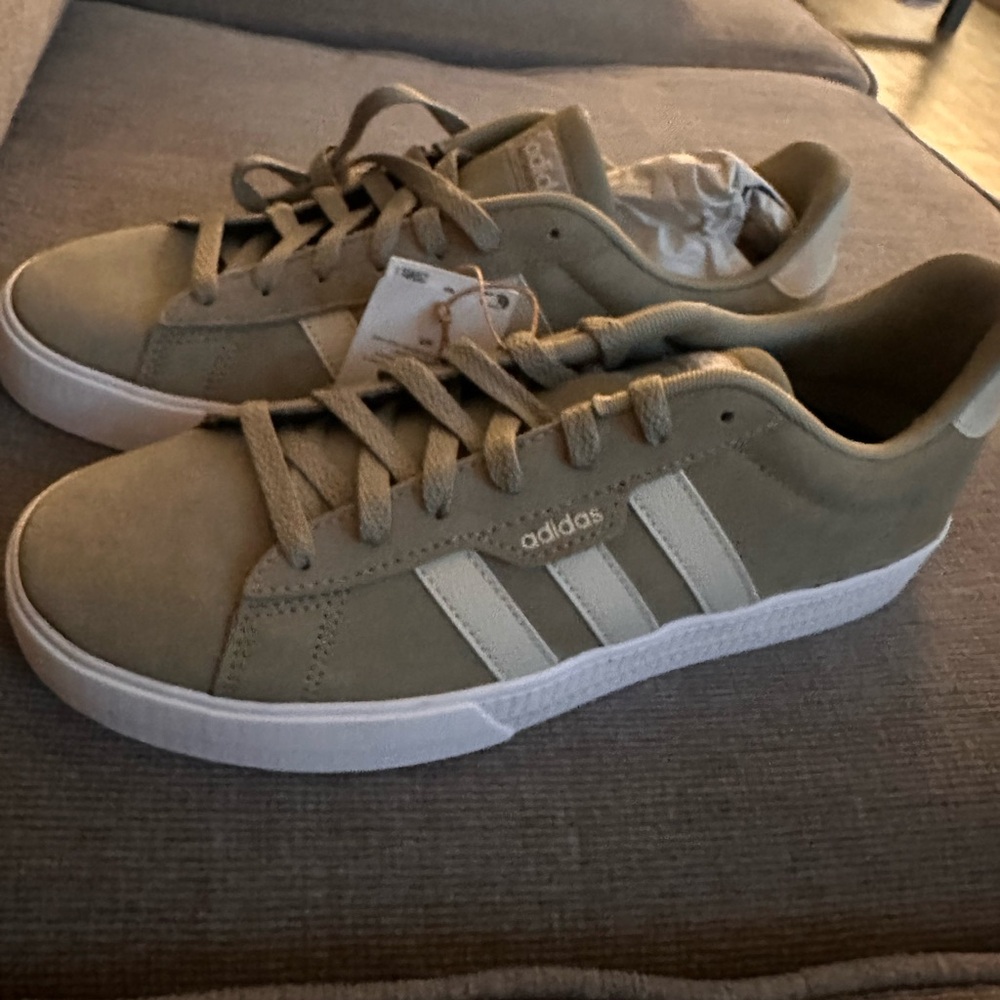 Adidas Men's Beige and White Sneakers